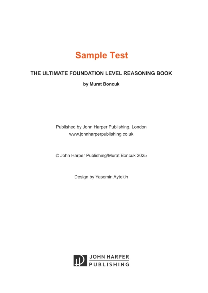 The Ultimate Foundation Level Reasoning Book sample test 12, page 2.