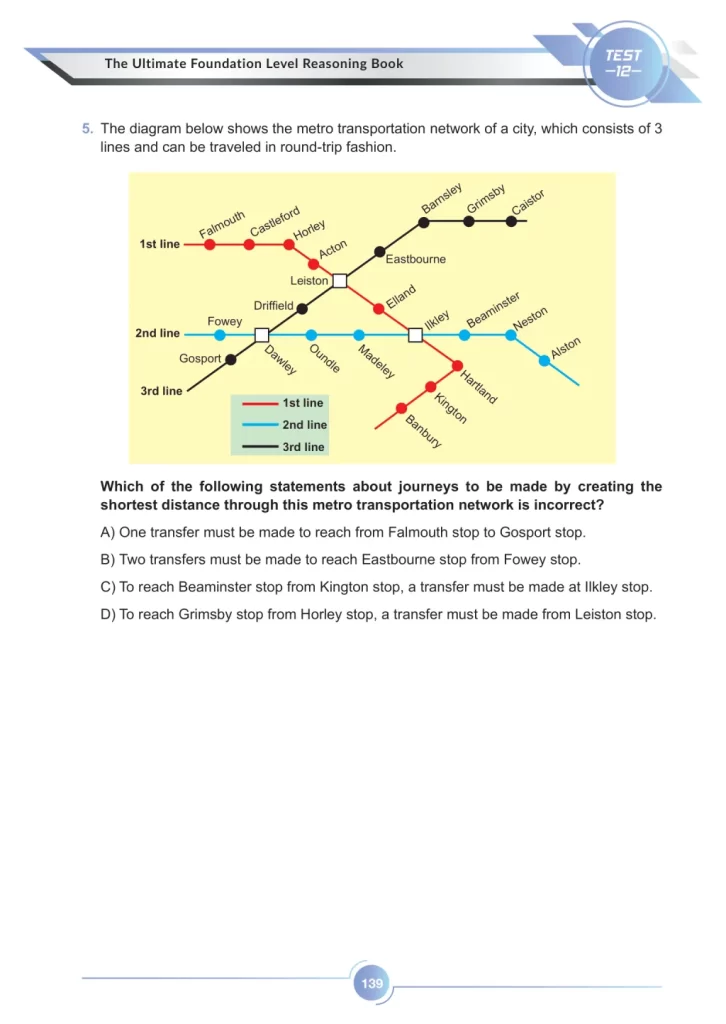 The Ultimate Foundation Level Reasoning Book sample test 12, page 9.